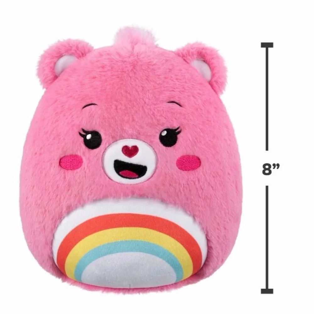 Squishmallows Care Bears Cheer Bear FuzzAMallow 8” Plush New With Tags NWT - Picture 3 of 5